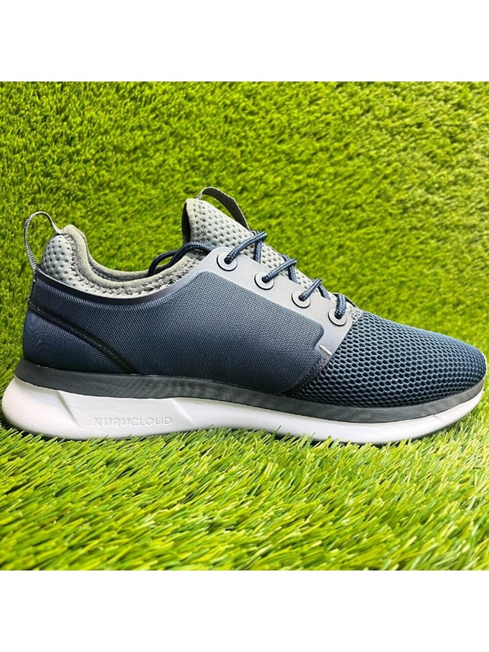 Kuru Atom Mens Size 9E‎ Blue Gray White Athletic Running Walking Shoes Sneakers